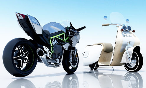 Modern Motorcycle Battery Car Motorcycle 3d model