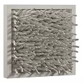 Modern Four Square Panel Wall Decor With Densely Arranged Small White Elements 3d model