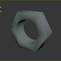 Hexagonal Metal Nut With Threaded Hole And Shiny Industrial Surface Design