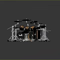 Professional Complete Drum Set With Toms Snare Bass Drum Cymbals And Stands