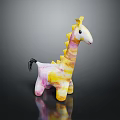Colorful Tie Dye Giraffe Plush Toy With Yellow Mane And Black Tail