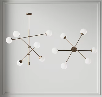 Multi-head chandelier 3d model