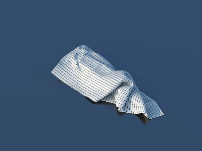 Blue And White Striped Soft Absorbent Towel For Daily Household Use 3d model