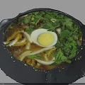 Delicious Ramen Bowl With Soft Boiled Egg Green Vegetables And Rich Broth