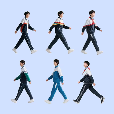 Many students 3d model