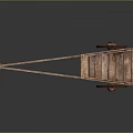 Vintage Wooden Cart Design With Classic Frame Wheels And Railing Structure