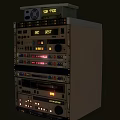 Stacked Computer Server Rack With Multiple Control Panels And Indicator Lights 3d model