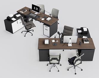 Modern Office Desk and Chair Office Desk and Chair Combination Manager Desk 3d model