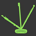 3D Model of Mechanical Device With Long Rods Circular Base and Joint Components