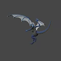 Blue Dragon like Game and Movie Character With Wings Black Top and Blue Pants