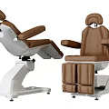 Professional Adjustable Medical Examination Chair with Brown and White Design and Ergonomic Features