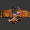 Classic Brown Wooden Violin With Shiny Body And Detailed Scroll Design