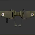 Futuristic Aerospace Spacecraft Model With Green Wing Structure Circular Markings And Wheel Components