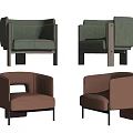 Modern single sofa single chair combination 3d model