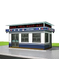 Blue And White Police Kiosk With LED Display For Public Service