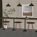 Modern Bar Chair Combination Bar Chair Combination 3d model