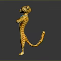 Animated Cheetah Character In Standing Pose With Yellow Spotted Fur And Blue Collar