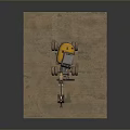 Functional Vehicle Wheel Excavator With Yellow Gray Body Mechanical Arm Bucket On Sandy Ground