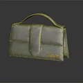 Green Leather Handbag With Handle Buckle And Jackson Brand Logo