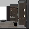 Modern Wardrobe Design With Glass Doors Light Wood White Dressing Table Round Mirror Drawers