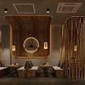 Traditional Tea House Interior Design With Wooden Furniture Decorative Lanterns And Cozy Seating