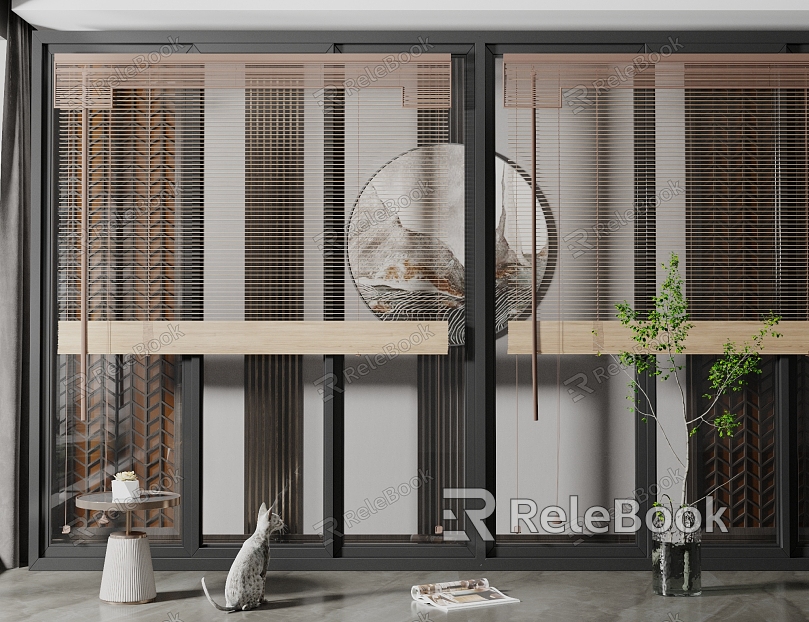 New Chinese-style Roller Shutter Roller Shutter Floor-to-ceiling Window model