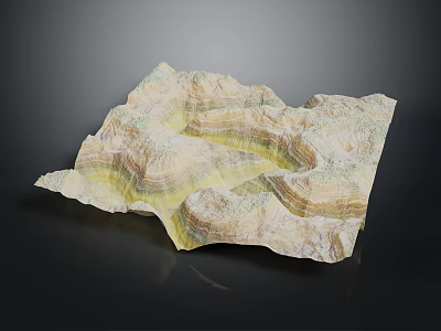 Layered Garden Landscape Design With Natural Terrain And Rockery Elements 3d model