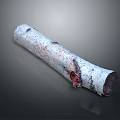 Natural Birch Log With White Bark And Red Spots Showing Rustic Texture 3d model