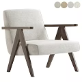 Modern Minimalist Accent Chair With Upholstered Fabric Seat And Wooden Angled Legs
