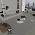 Modern Sofa Coffee Table Combination Sofa Coffee Table 3d model