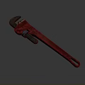 Red Heavy Duty Pipe Wrench Tool with Adjustable Jaws for Plumbing Work