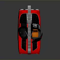 Red Sports Car With Streamlined Design Black White Accents And Rear Wing