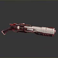 Futuristic Weapon With Red Silver Components And Advanced Glowing Design Features 3d model