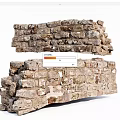 Old Stone Building Exterior Wall With Weathered Texture And Irregular Stones 3d model