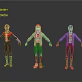 Three 3D SpiderMan Character Models With Different Costumes And Poses