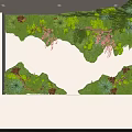 Indoor Landscape Wall Decoration With Lush Green Moss Ferns And Red Accents