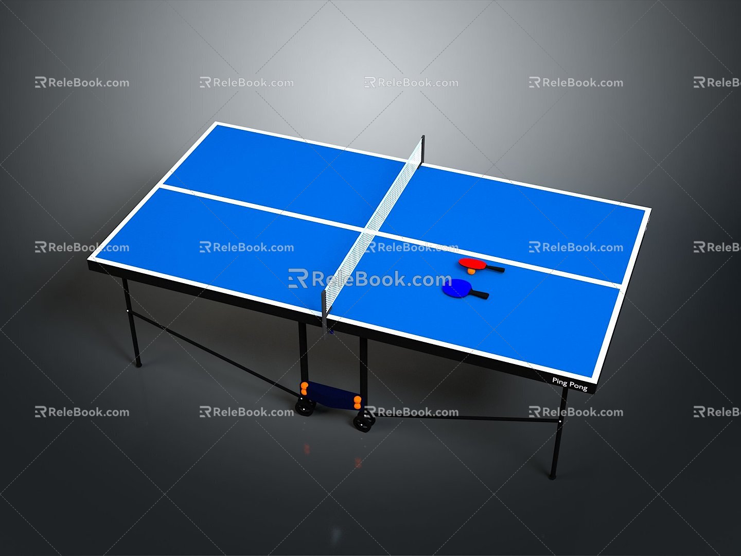 table tennis table table table tennis racket sports equipment 3d model