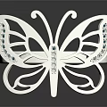 Silver Butterfly Shaped Ring With Gemstone Encrusted Wings And Elegant Design 3d model