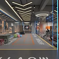 Modern Gym Interior With Spacious Training Area Fitness Equipment Colorful Exercise Balls And Decorative Walls