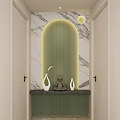 Cream Simple Style Arc Light Strip No Main Light Corridor End View Entrance 3d model