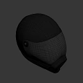 Black Helmet With Smooth Surface Transparent Visor And Side Knob Vent Holes