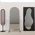 Stylish Decorative Mirrors With Curved Oval And Irregular Shapes And Metal Stands