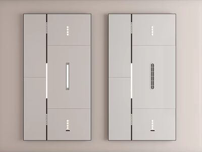 Ceiling Design with Gray Panels White and Black Lines and Small Rectangles 3d model