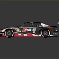 Racing Car With Black Red White Livery Rear Wing And Sporty Alloy Wheels