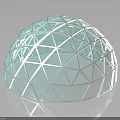 Modern Spherical Transparent Geodesic Equipment With Metal Frame And Glass Structure