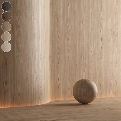 Textured Wooden Wall Panel And Decorative Sphere As Key Design Elements In Modern Space 3d model