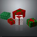 Multiple Vibrant Gift Boxes In Red Green White With Star Patterns And Red Ribbons