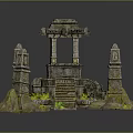 Altar Temple Shrine Hero Altar Cartoon Building Outdoor Items Realistic 3d model