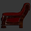Stylish Red Leather Single Sofa with Modern Wooden Legs Design