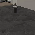 Dark Gray Floor Tiles In Modern Interior Space 3d model
